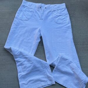 CHARTER CLUB Beach Or Every Day White Cotton Pants - SZ. L